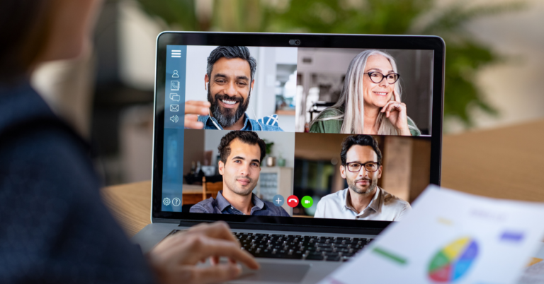 5 Financial Services professionals on video conference